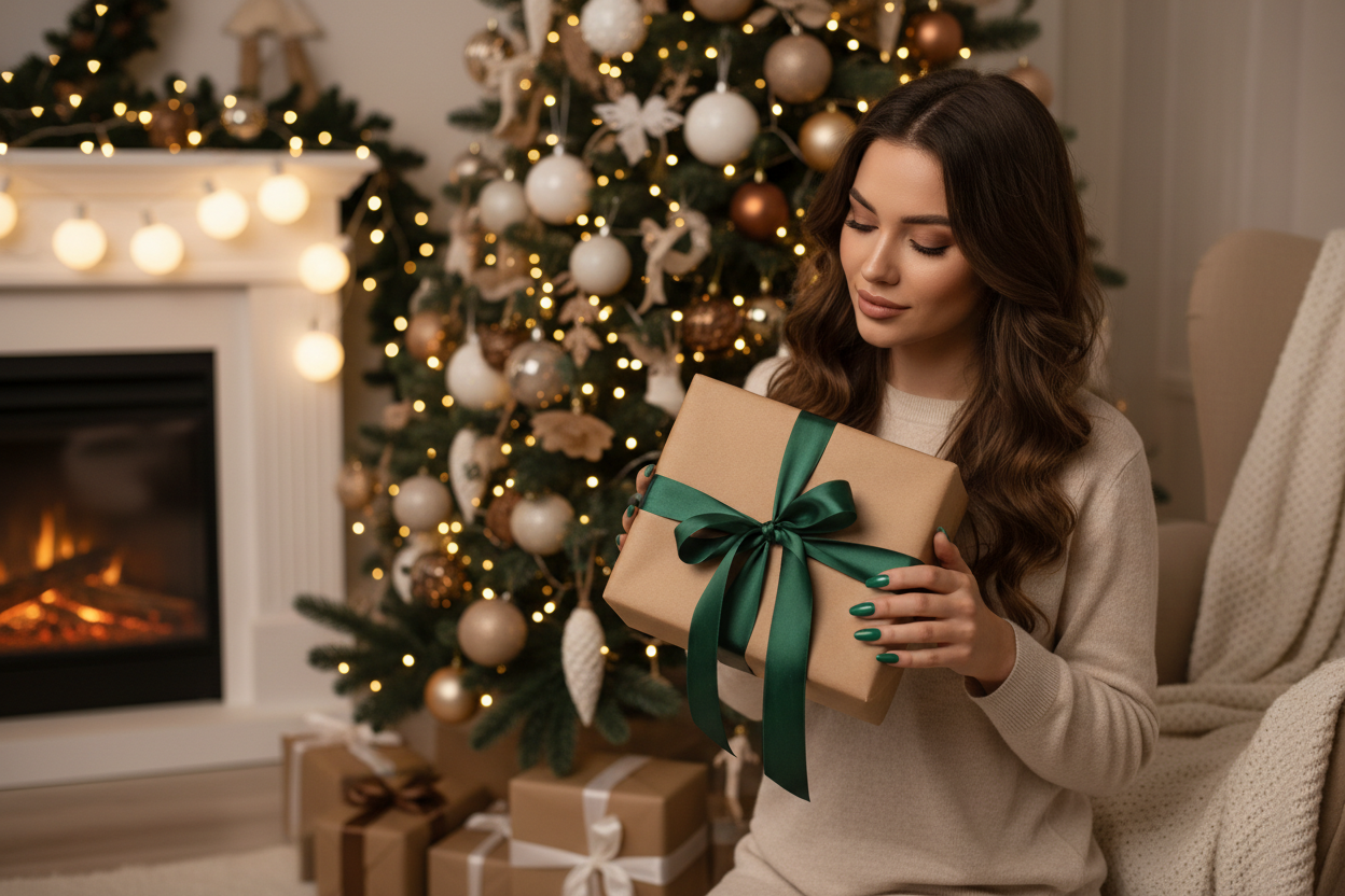 perfeito mas quero o embrulho da caixa em tons de castanho kraft